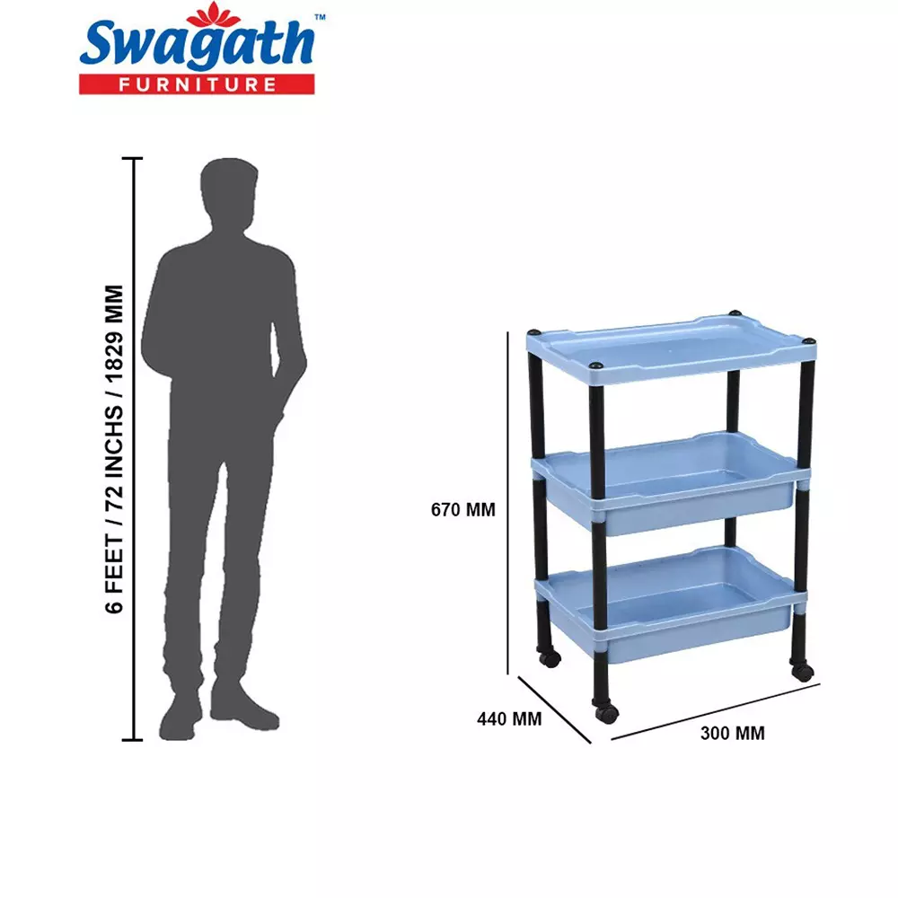 swagath-wheel-type-3-shelves-plastic-furniture-trolley-blue-for-fruits-vegetables-clothes-books-trl-03-lpbl-5-pack-of-5
