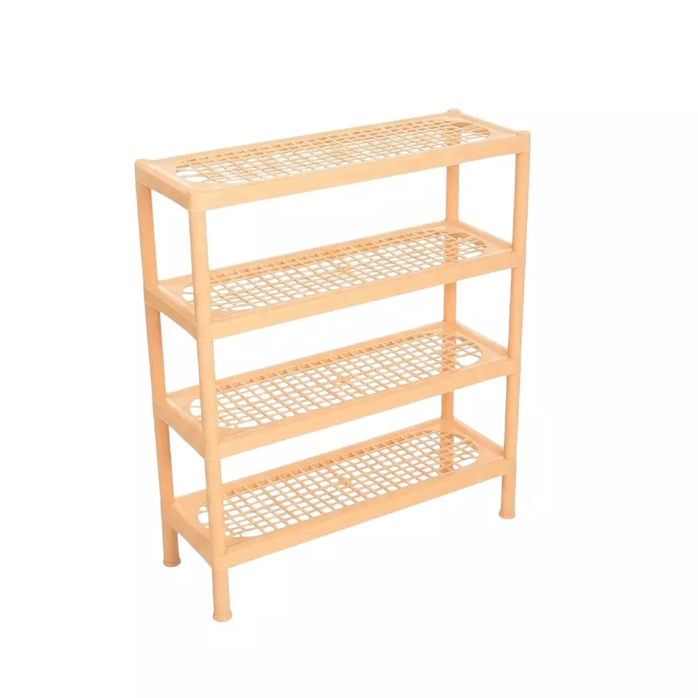 Ankur Spacemaker Rack-4 High Grade Polypropylene Virgin Plastic Body and Cream Color for Homes, Shops & More, FG06010A27