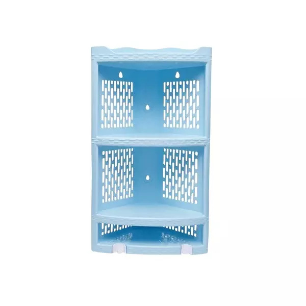 Ankur 490 mm High Kona Corner Rack High Grade Polypropylene Virgin Plastic Body and Blue Color for Homes, Shops & More