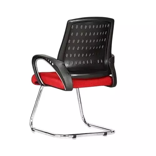 SAHANI Medium Back Office Visitor Ergonomic Chair Fabric Arm Rest Red, SSF-10