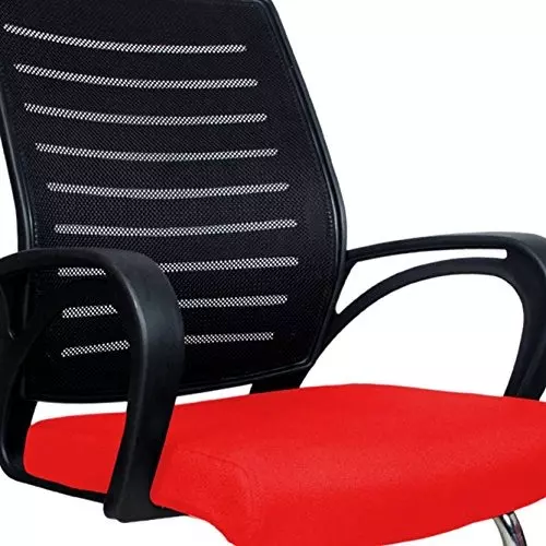 SAHANI Medium Back Visitor Chair Mesh Fabric Arm Rest Red, SSF-07