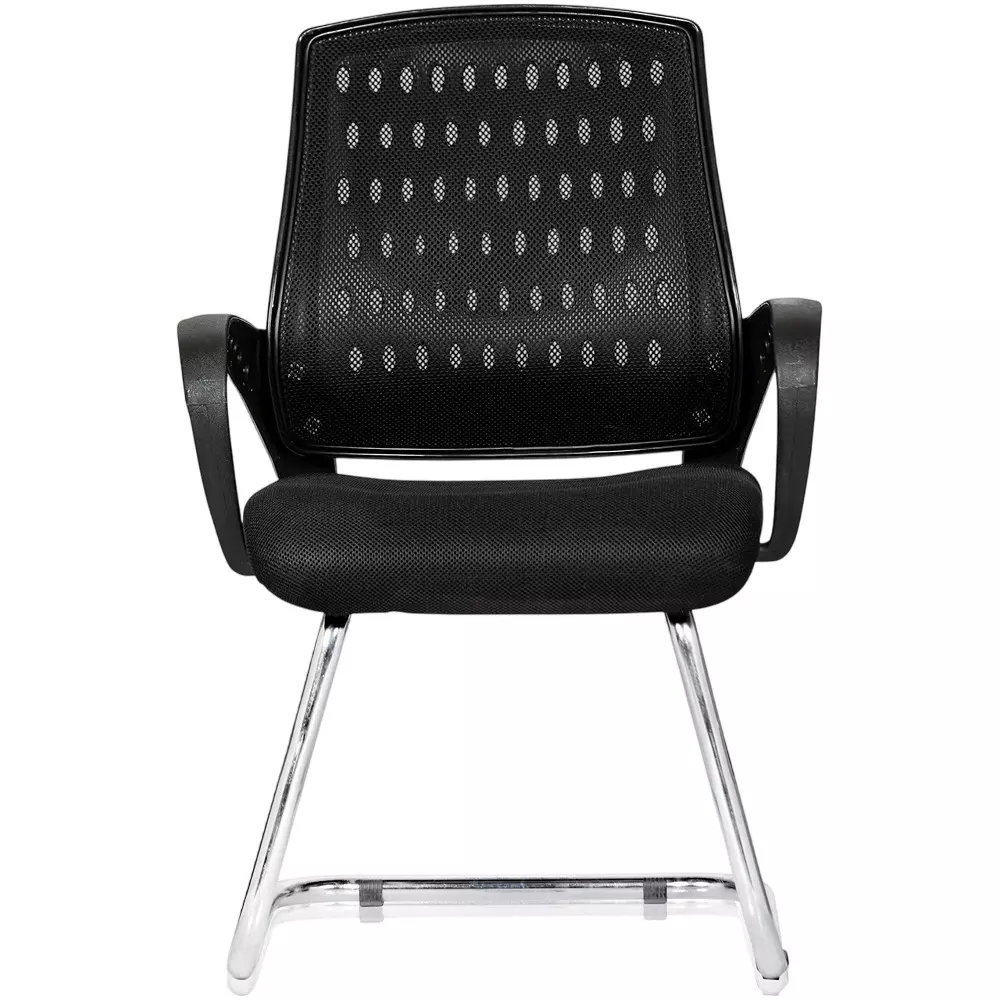 SAHANI Medium Back Office Visitor Ergonomic Chair Fabric Arm Rest Black, SSF-10