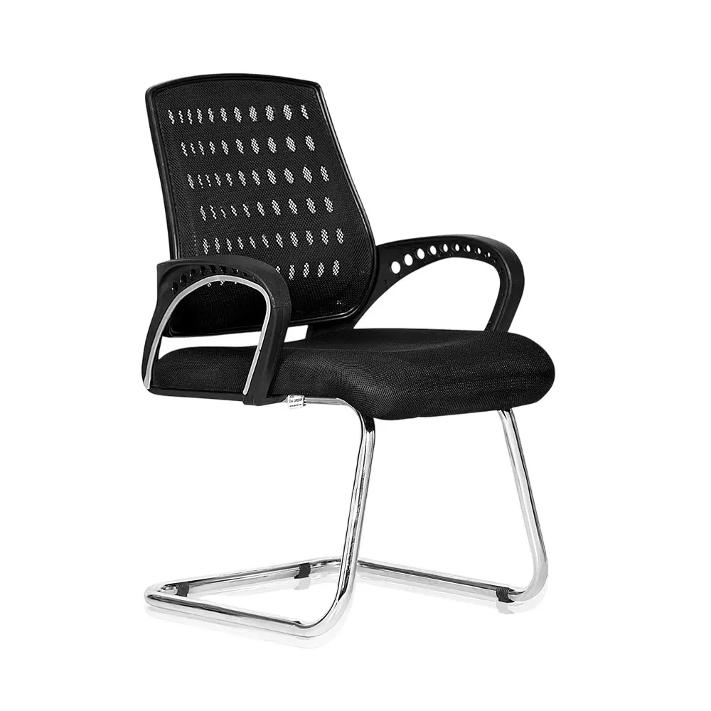 SAHANI Medium Back Office Visitor Ergonomic Chair Fabric Arm Rest Black, SSF-10