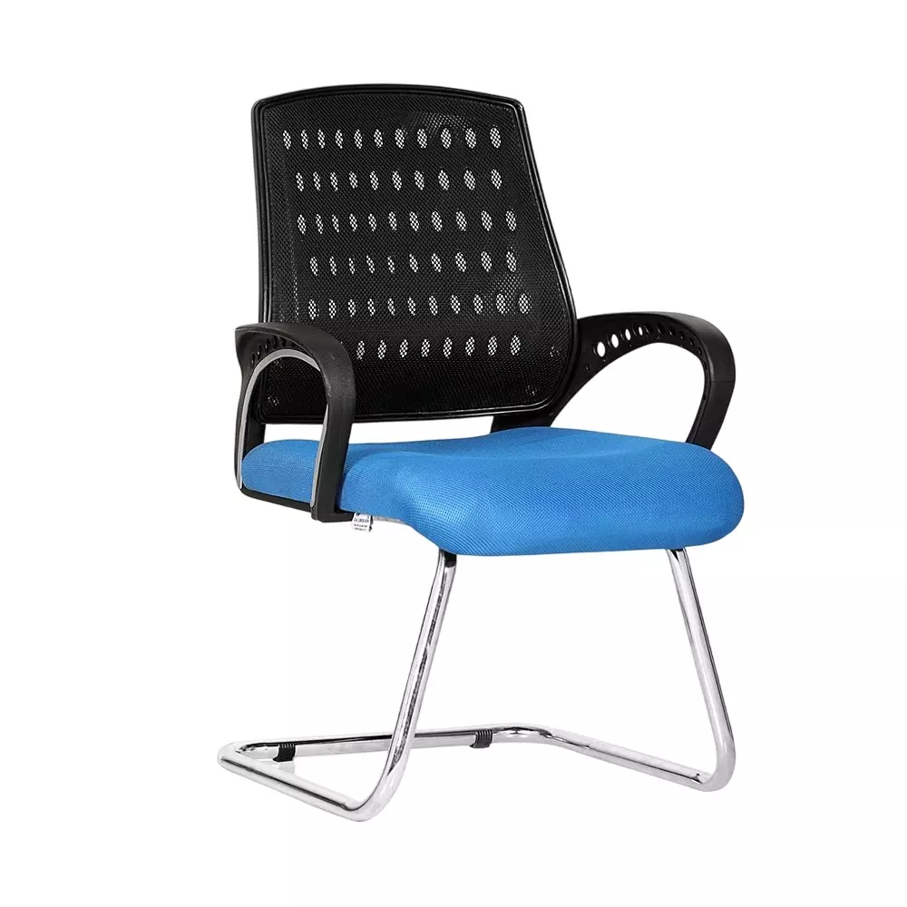 SAHANI Medium Back Office Visitor Ergonomic Chair Fabric Arm Rest Blue, SSF-10