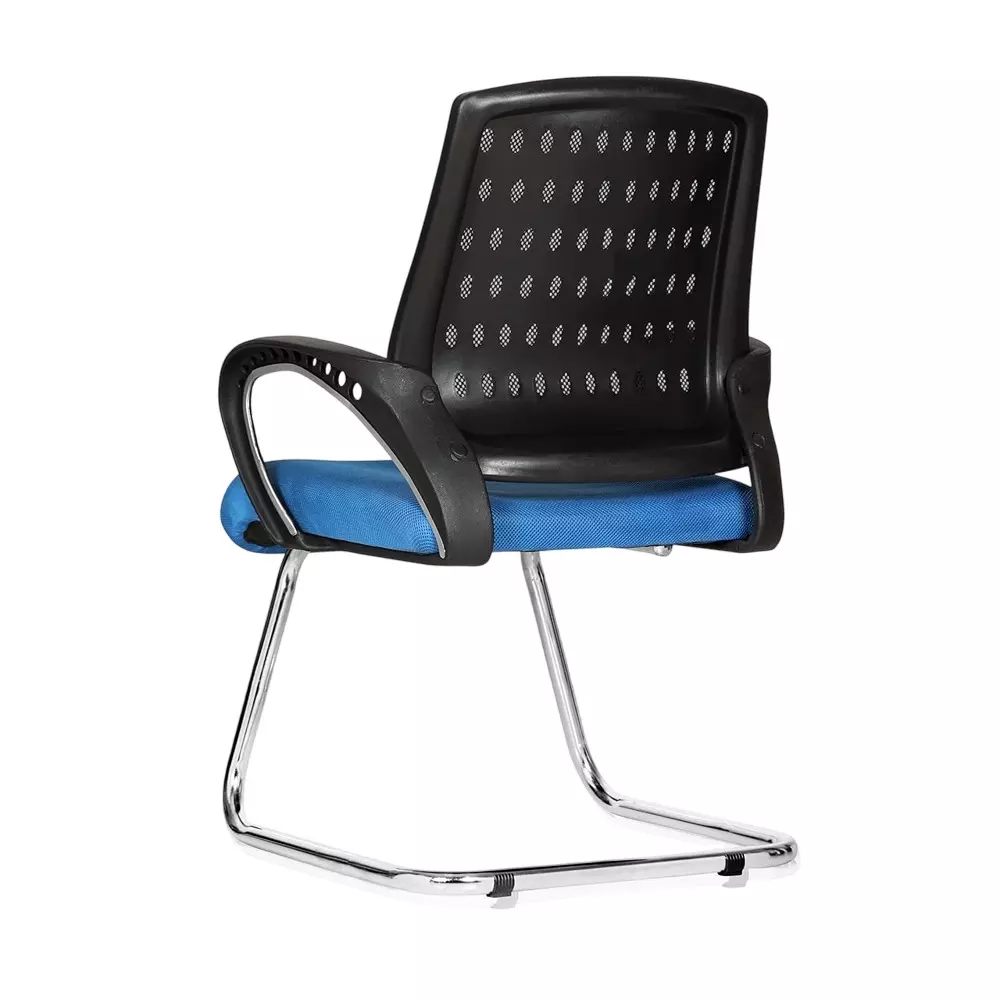 SAHANI Medium Back Office Visitor Ergonomic Chair Fabric Arm Rest Blue, SSF-10
