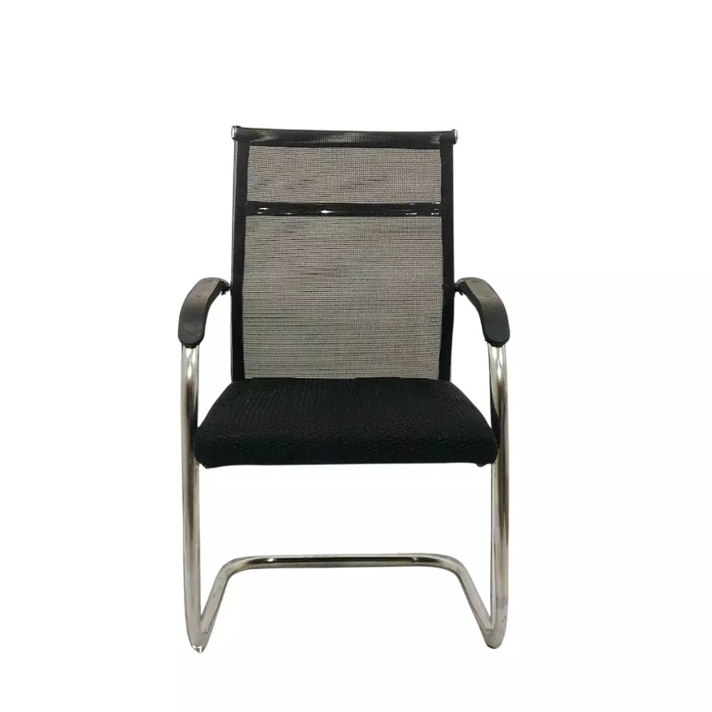 MY CUBICLES Aero Visitor Chair Mid Back Mesh Back Material Black, MC0088
