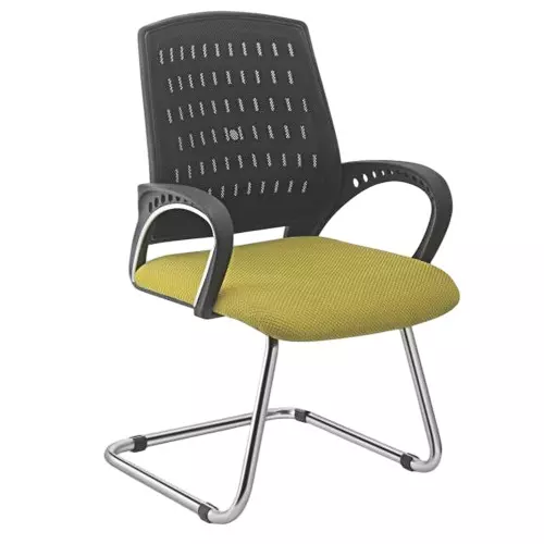 SAHANI Medium Back Office Visitor Ergonomic Chair Fabric Arm Rest Green, SSF-10