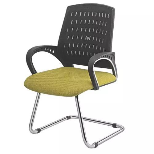 SAHANI Medium Back Office Visitor Ergonomic Chair Fabric Arm Rest Green, SSF-10