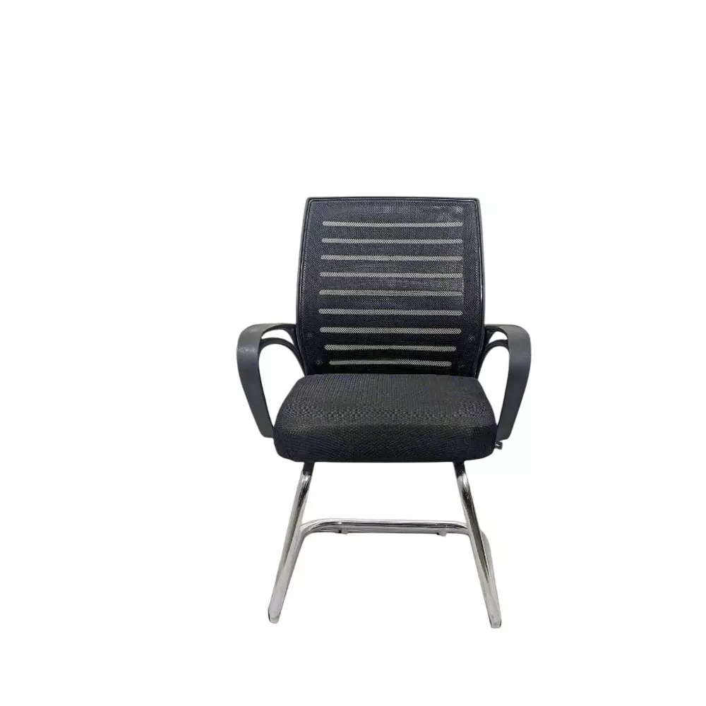 MY CUBICLES Prime Office Visitor Chair Mid Back Mesh Back Material Black, MC0087