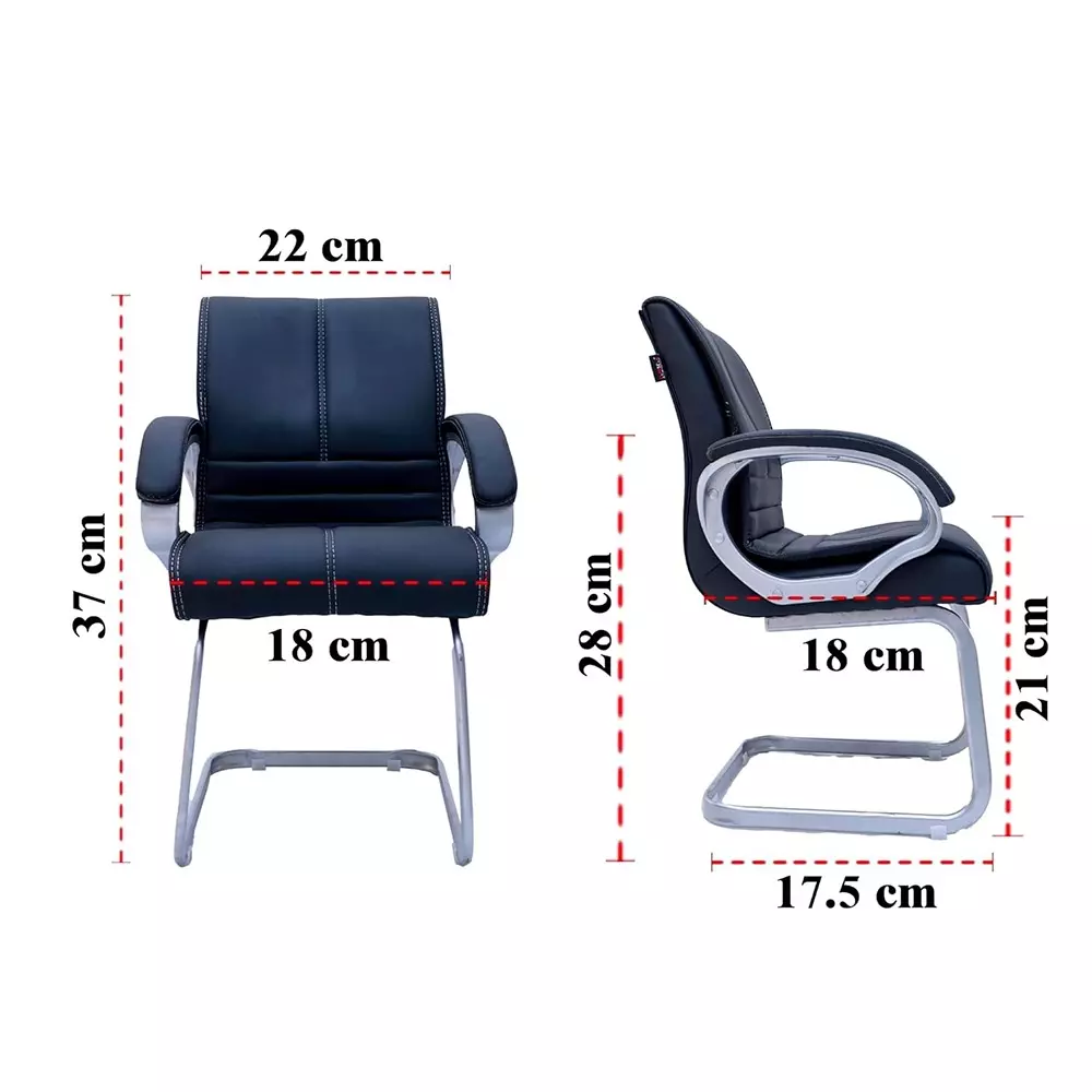 classela-ergonomic-office-visitor-chair-fixed-stand-leather-black