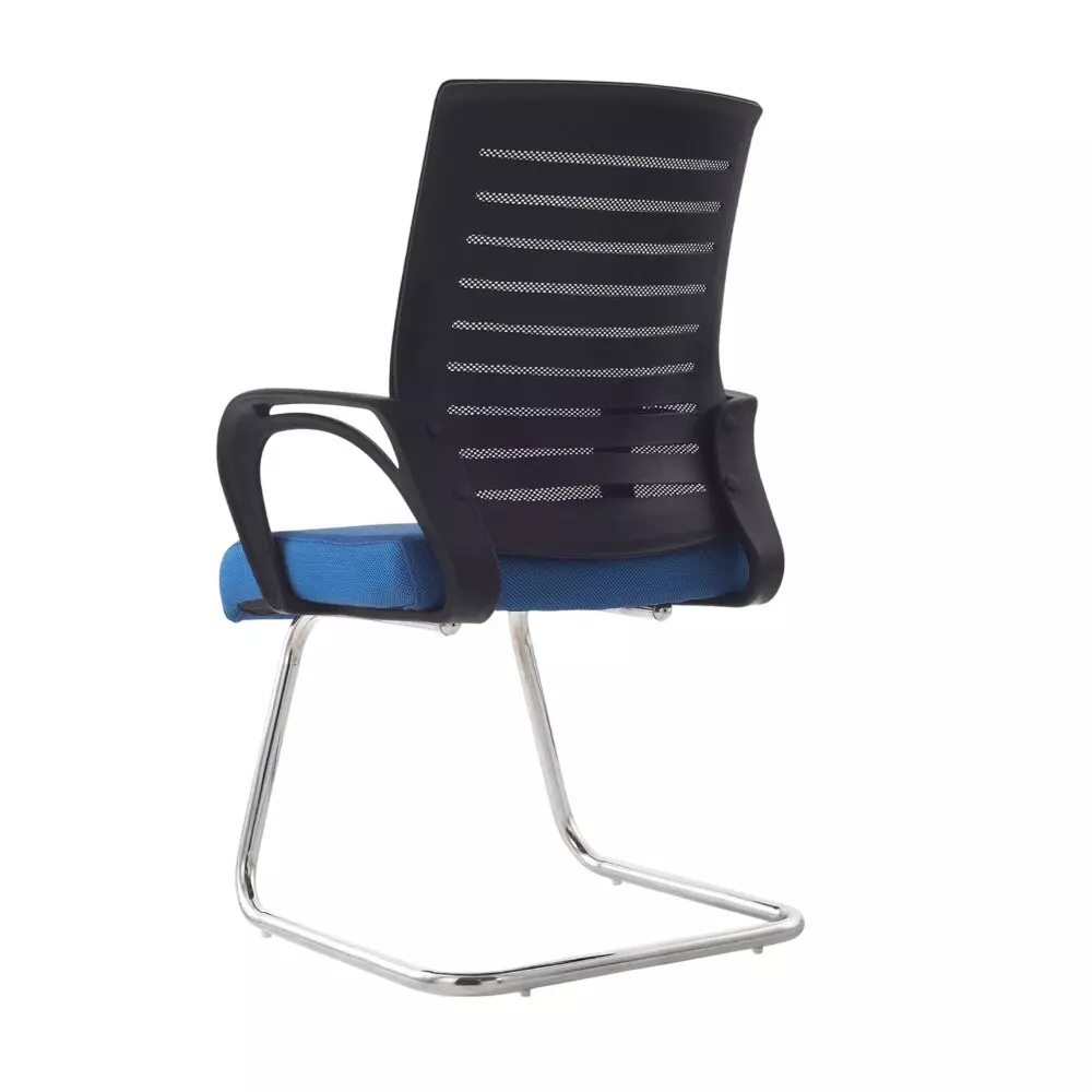 SAHANI Medium Back Visitor Chair Mesh Fabric Arm Rest Blue, SSF-07