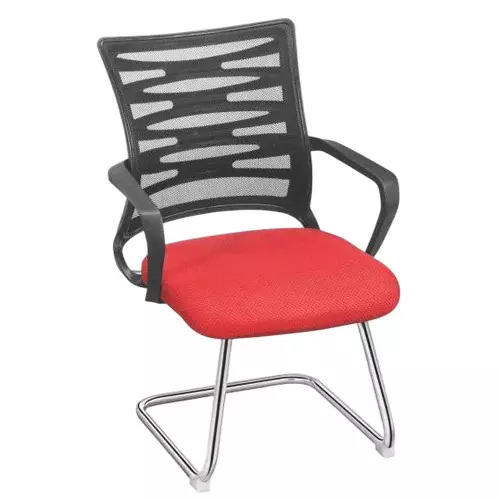 SAHANI Medium Back Office Visitor Chair Fabric Arm Rest Red, SSF-14