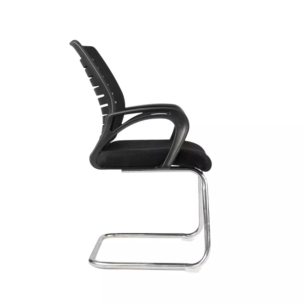 SAHANI Medium Back Visitor Chair Mesh Fabric Arm Rest Black, SSF-07
