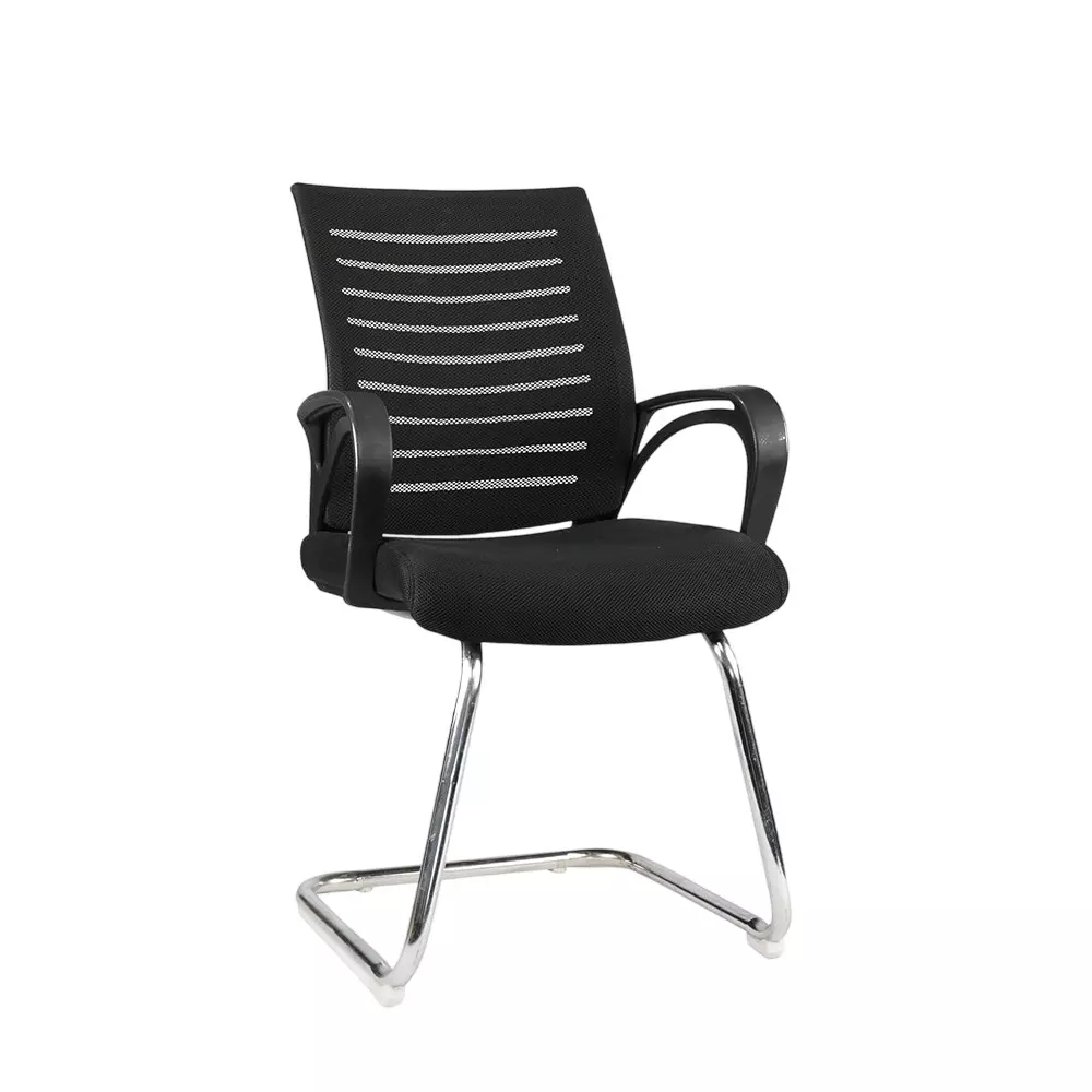 SAHANI Medium Back Visitor Chair Mesh Fabric Arm Rest Black, SSF-07