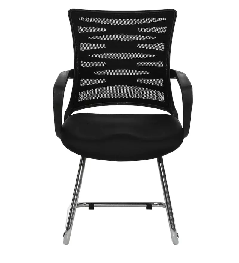 SAHANI Medium Back Office Visitor Chair Fabric Arm Rest Black, SSF-14