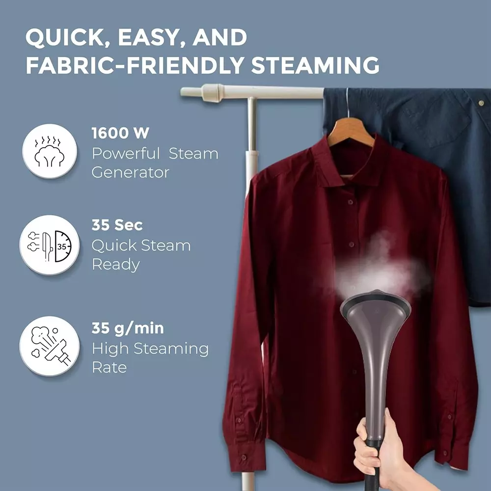 Havells Fyber 1600 W Garment Steamer Purple 1.3 L Tank Capacity, GHGGSDGU160
