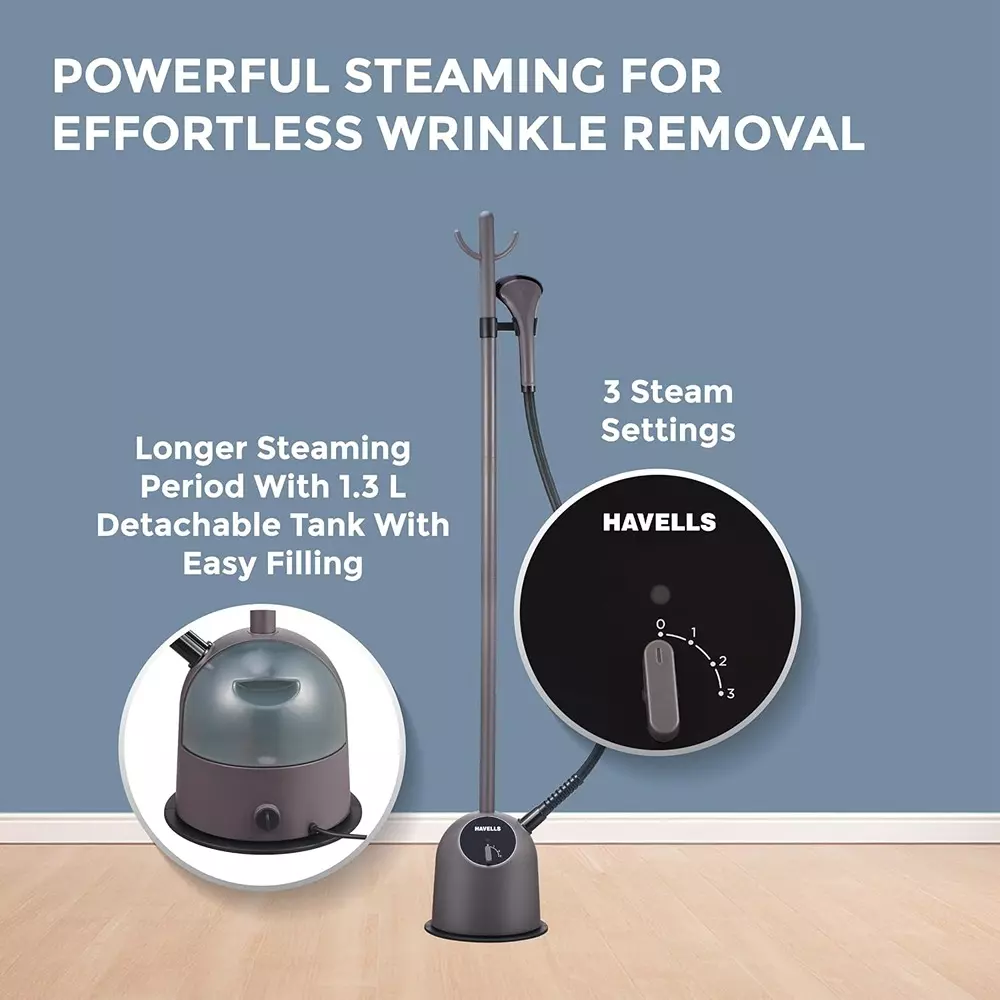 Havells Fyber 1600 W Garment Steamer Purple 1.3 L Tank Capacity, GHGGSDGU160