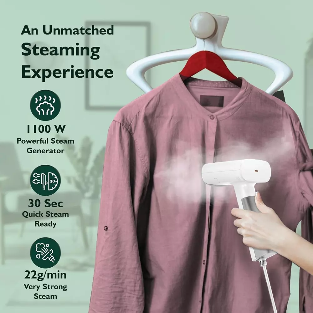 Havells Vela 110 W Handheld Garment Steamer White 100 ml Tank Capacity, GHGGSDDW110