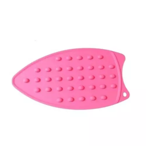 ISTRI Steam Iron Rest Plate with Silicon Pad Jumbo Size Pink 12x6x1 cm ‎Tabletop Mount Silicone for Commercial & Industrial Use