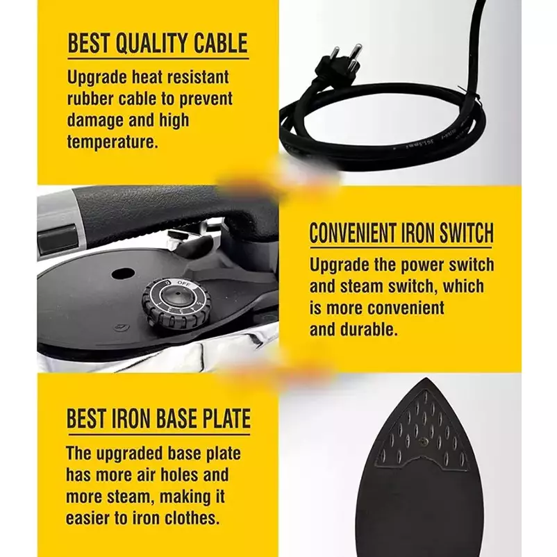 Silverstar ES300 1200 W Professional Industrial Steam Iron Press with Anti Shine Teflon Shoe