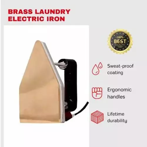 Tajco 800 W Silver & Dark Golden 5.5 Kg Brass Dry Iron