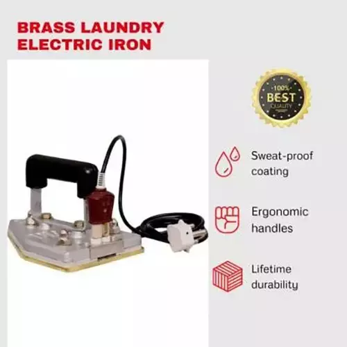 Tajco 800 W Silver & Dark Golden 5.5 Kg Brass Dry Iron