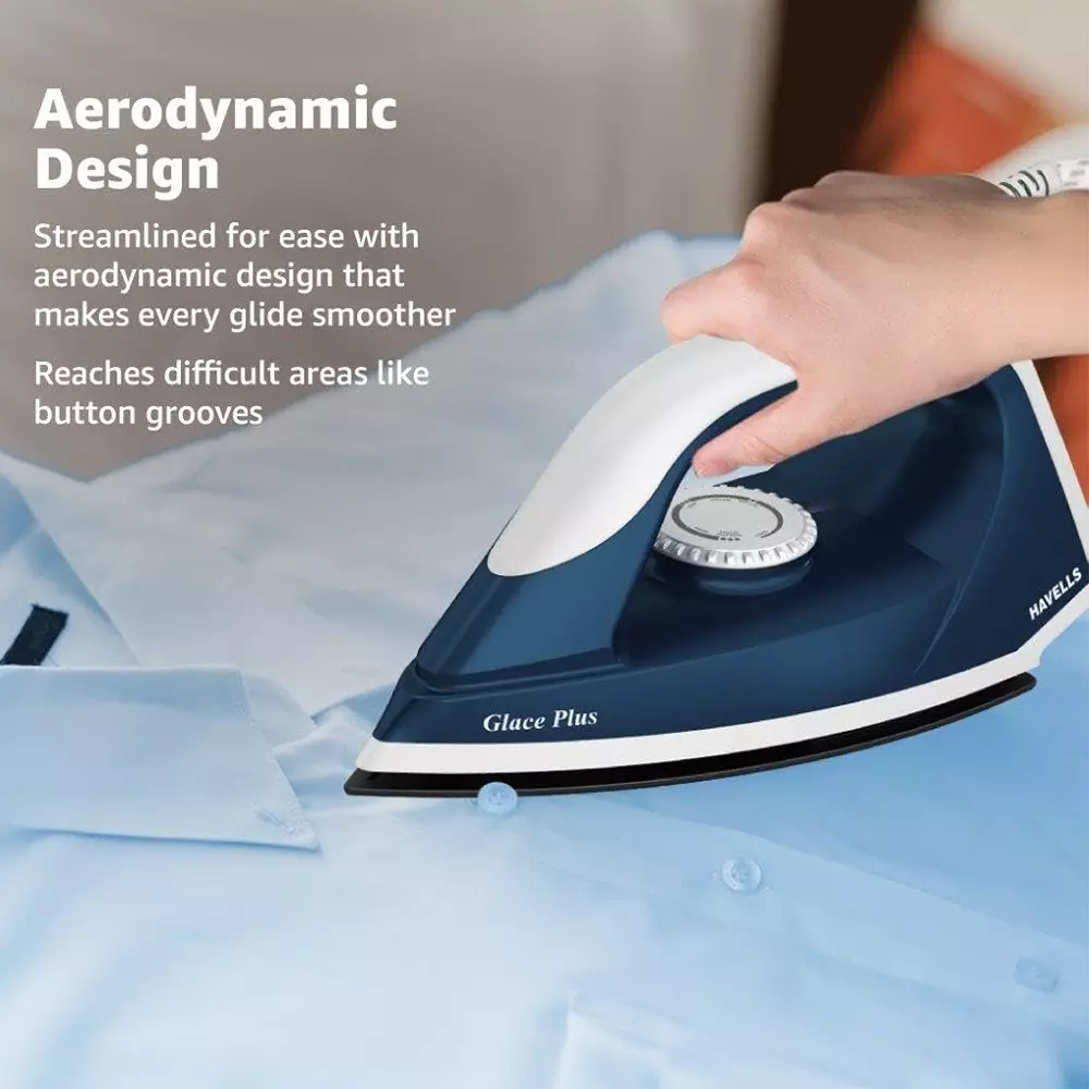 Havells Glace Plus 1000 W Non Stick Coated Dry Iron Blue GHGDIBUB100