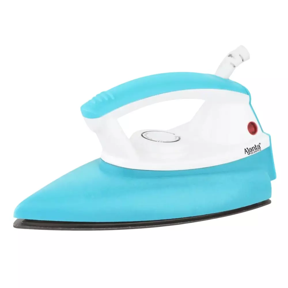 Ajanta Quartz DeluxeNeo Dry Iron 1000 W with Temperature Control & Smooth Non-Stick Soleplate, Turquoise Blue (Pack of 12 Pcs)