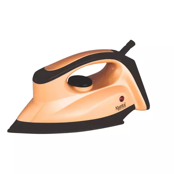 Ajanta Quartz MaxGlide Dry Iron 1000 W with Adjustable Temperature & Comfortable Grip, Choco & Brown