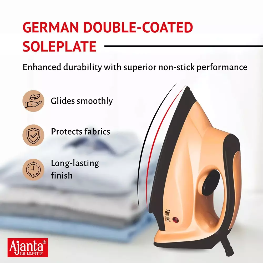 ajanta-quartz-maxglide-dry-iron-1000-w-with-adjustable-temperature-comfortable-grip-choco-brown