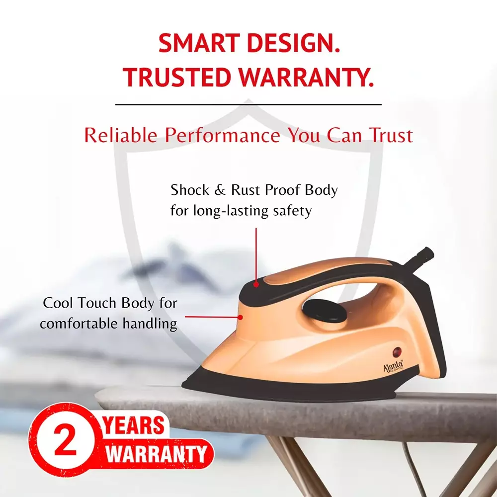 ajanta-quartz-maxglide-dry-iron-1000-w-with-adjustable-temperature-comfortable-grip-choco-brown