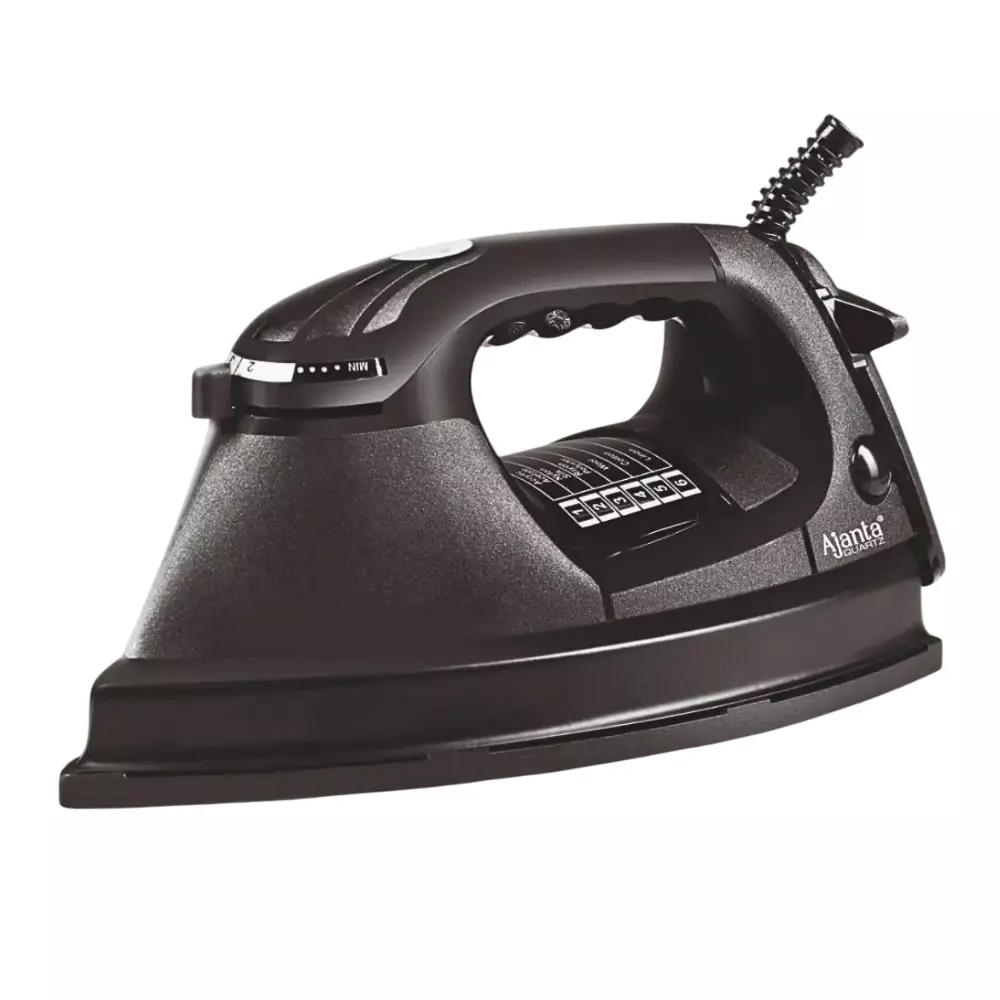 Ajanta Quartz PlanchaNeo Heavy-Body Dry Iron 1000 W with Thermal Fuse and Ergonomic Design, Black (Pack of 8 Pcs)