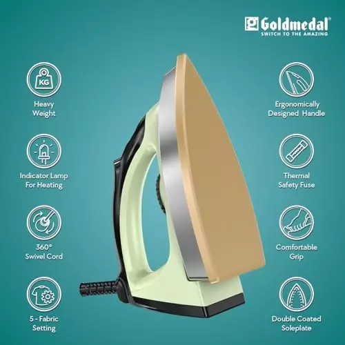Goldmedal Titan Dry Iron 1000 W Mint Green, DIP1000WS004-MGN