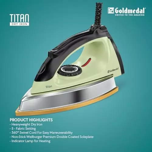 Goldmedal Titan Dry Iron 1000 W Mint Green, DIP1000WS004-MGN