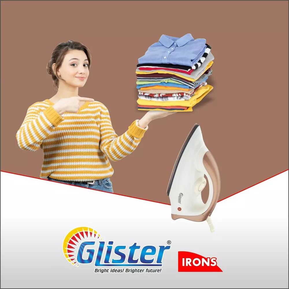 Glister Benz Electric Iron 750 W Shock Protection Plastic