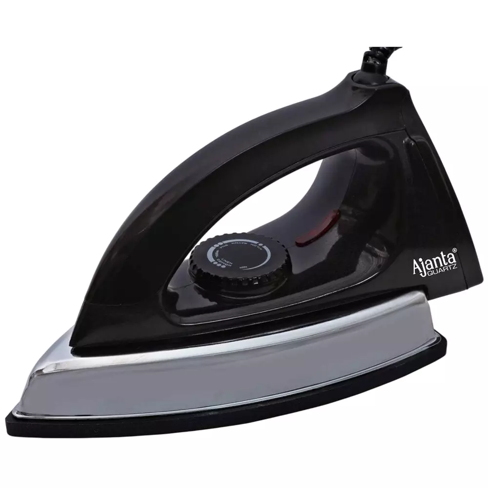 Ajanta Electric Dry Iron 1000 W Heavy Metal Body Black & Silver, ULTIMA
