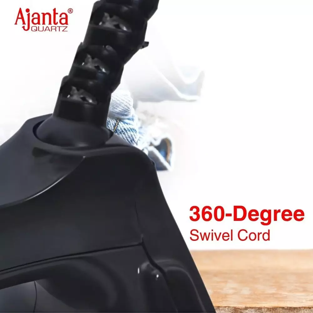 Ajanta Electric Dry Iron 1000 W Heavy Metal Body Black & Silver, ULTIMA