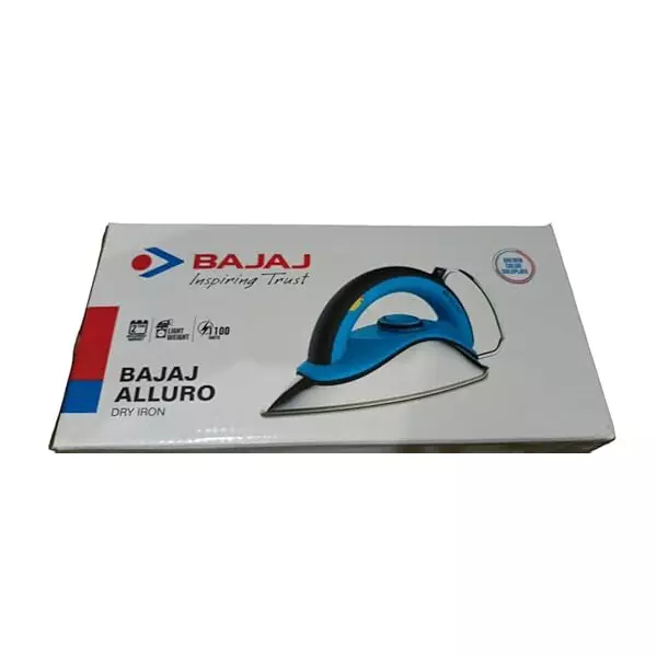 Bajaj Alluro Dry Iron 1100 W Cool Touch Handle Plastic Blue, Black, White