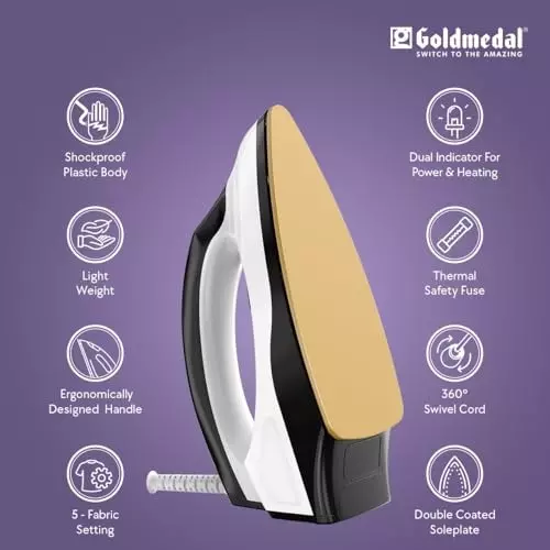 Goldmedal Magna Dry Iron 1100 W Black, DIP1000WS002-NBK