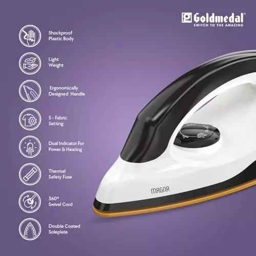 Goldmedal Magna Dry Iron 1100 W Black, DIP1000WS002-NBK