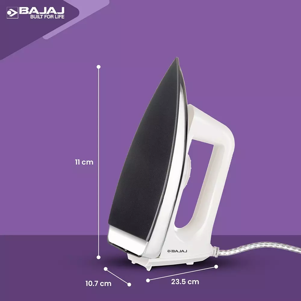 Bajaj Popular Plus Dry Iron 750 W Cool Touch Handle Plastic White