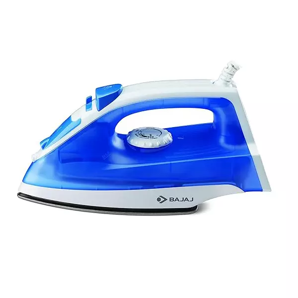 Bajaj Majesty Steam Iron 1250 W Non-Stick Coated Sole Plate and 180 ml Tank Capacity, Blue and White, MX 4 Neo