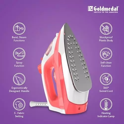 Goldmedal Impress Steam Iron 1600 W Orange, SIP1600WP002-ORA