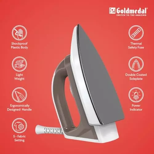Goldmedal Bolt Dry Iron 1000 W Grey