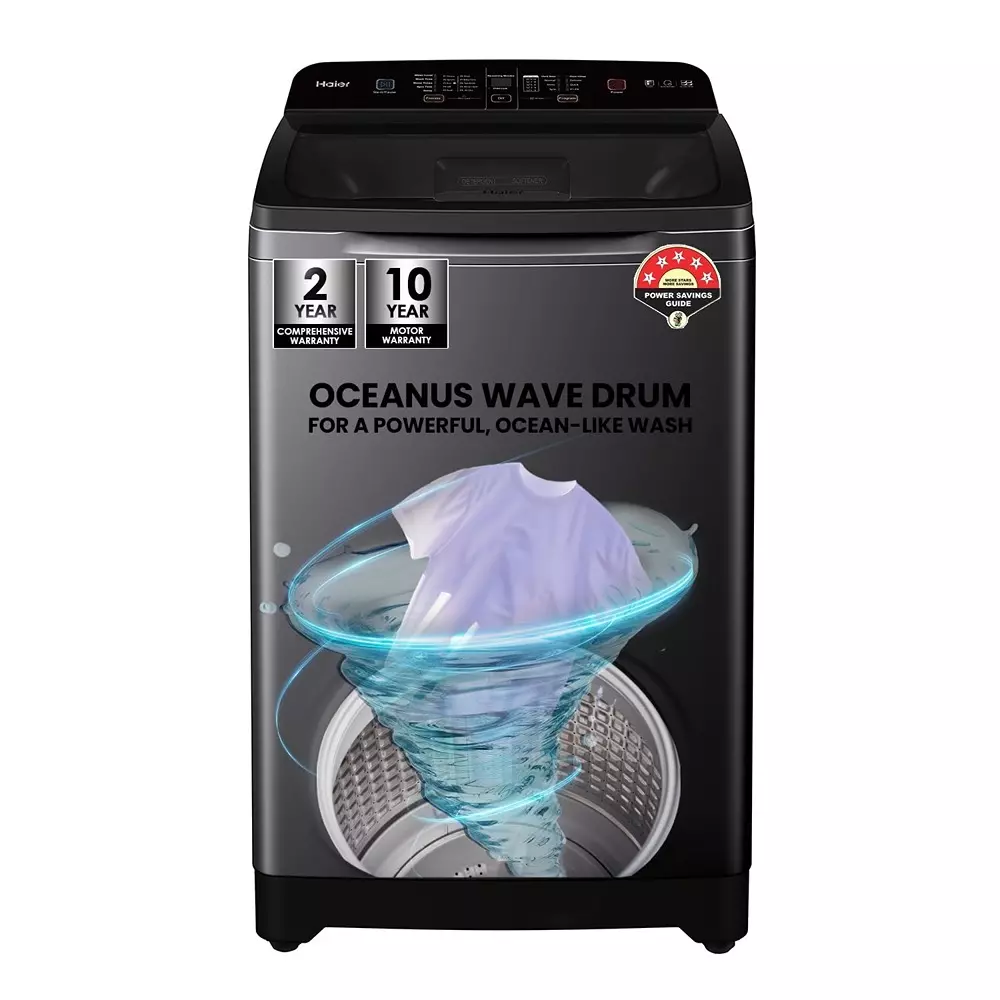 Haier 7 Kg Top Load Fully Automatic Washing Machine 5 Star Black, HWM70-678ES8
