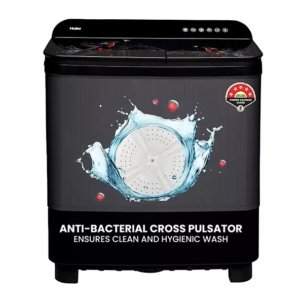 Haier 178 Series 9 Kg Top Load Semi Automatic Washing Machine 5 Star King Fisher Black, HTW90-178FLN
