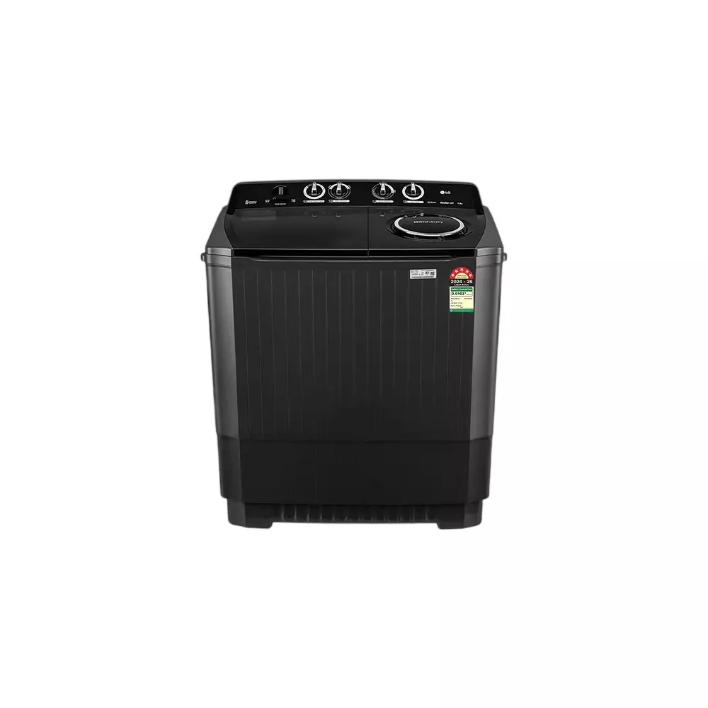 LG Semi Automatic Washing Machine 11.5 Kg Washing Capacity Top Load 5 Star Rating Full Black Color, P115ASLAZ