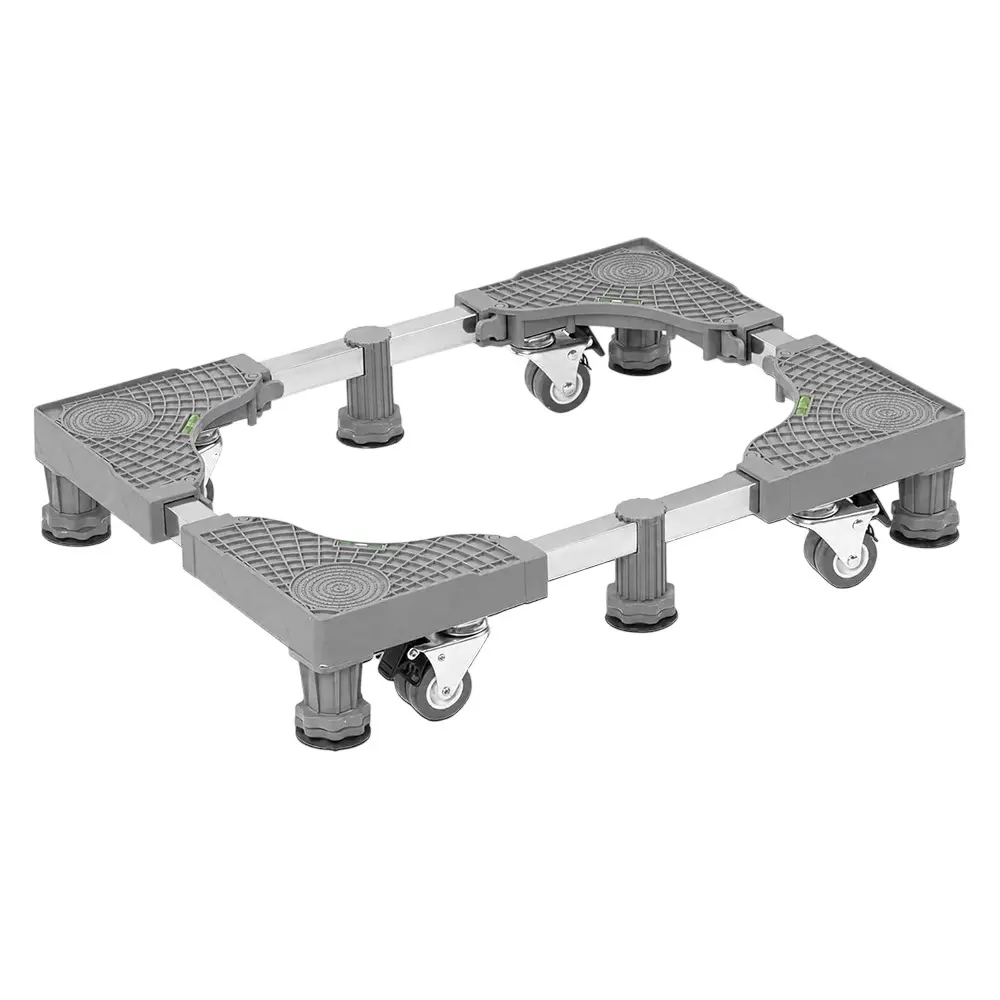 Corvids Adjustable Side by Side Refrigerator Stand With Wheels 150 Kg Load Capacity Anti-Vibration Legs Grey Color, CWST-SQ2506-GR
