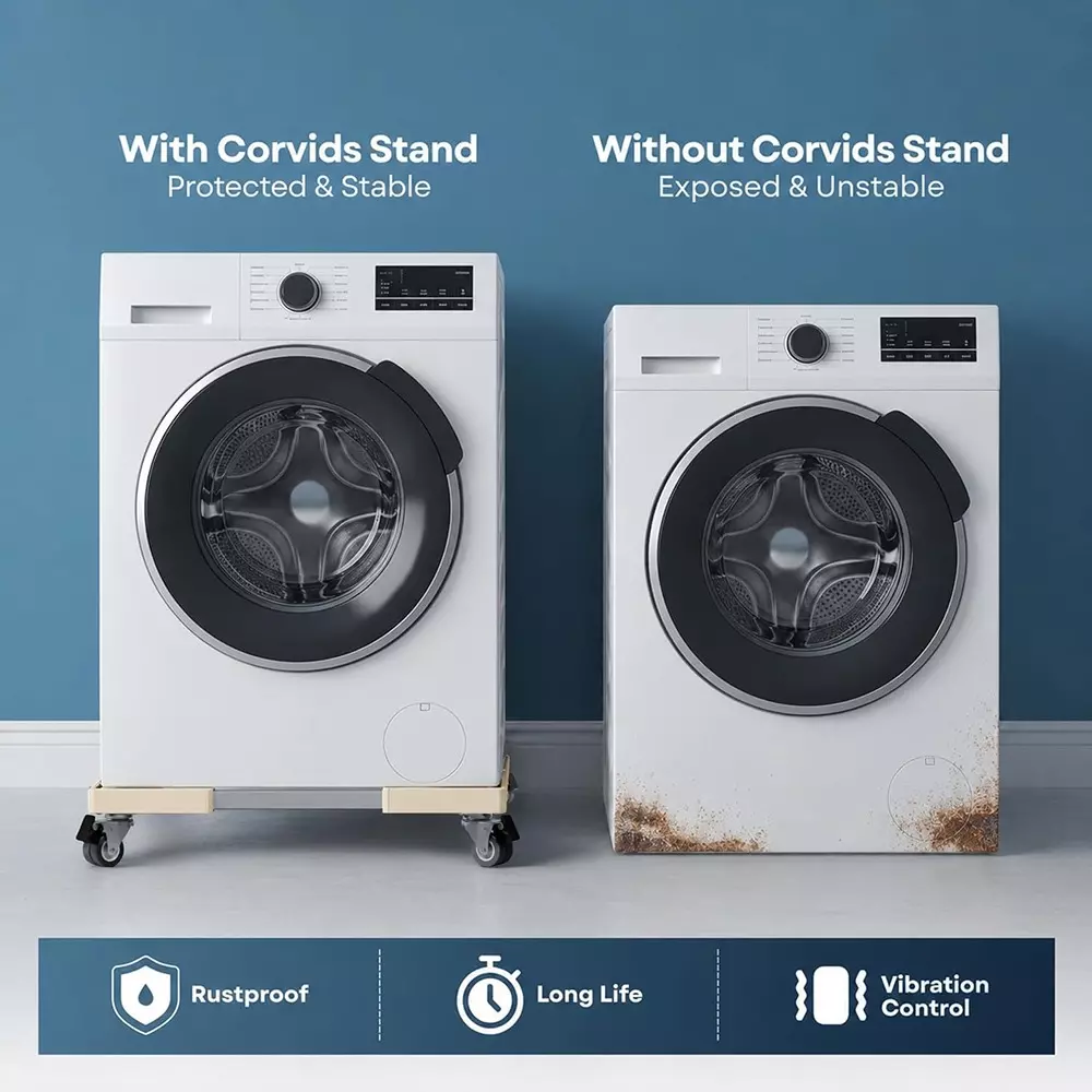 corvids-adjustable-washing-machine-stand-with-wheels-100-kg-load-capacity-white-color-cwst-sq1900-wh