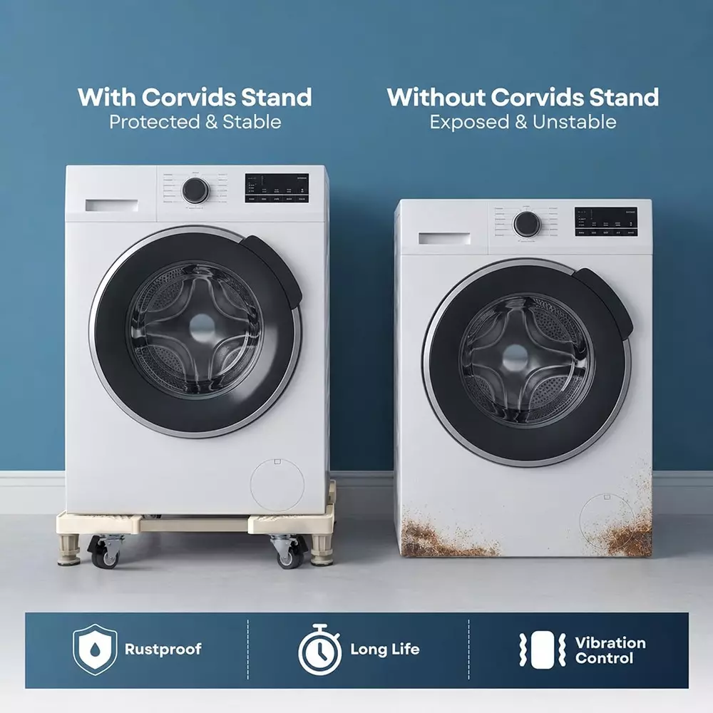 corvids-adjustable-washing-machine-stand-with-wheels-100-kg-load-capacity-anti-vibration-legs-white-color-cwst-sq1904-wh